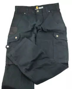 New CARHARTT Men's 32 x 32 Rugged Flex Relaxed Fit Black Canvas Cargo Work Pants - Picture 1 of 7