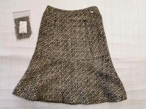 CHANEL Tweed Mermaid Flare Skirt Women Size 40 Brown  - Picture 1 of 7