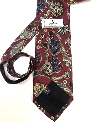 Corbata para hombre Valentino Pietro pura seda roja hecha a mano en ITALIA 56" Foto 1 de 4
