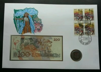 [SJ] Brazil Traditional Samba Dance 1991 Costume FDC (banknote coin cover) - Image 1 of 4