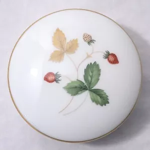 Caja de baratija redonda de fresa silvestre Wedgwood England 387 - Imagen 1 de 4