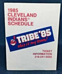 1985 Cleveland Indians Tribe in 85 Baseball Schedule Miller LIte - Picture 1 of 3