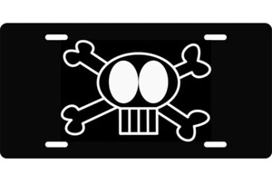 Cartoon Skull Black Auto License Plate car truck tag - Picture 1 of 4