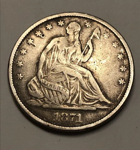 1871-S Seated Liberty Silver Half Dollar San Francisco Cover