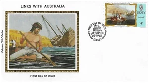 Robinson Crusoe John Alexander Gilfillan Painting Jersey Colorano Silk FDC 1984 - Picture 1 of 1