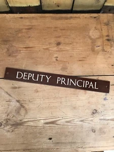 Antique Layered Plastic Bakelite Door Sign 1960's 1970s Deputy Principal (A) - Picture 1 of 9