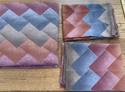 Fundas de almohada de sábanas planas dobles de colección años 80 Lady Pepperell Westpoint Southwestern Mesa Foto 1 de 4