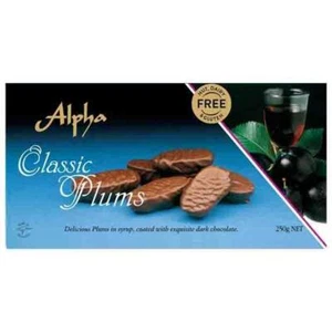 250g Alpha Dark Chocolate Coated Classic Plums ( Nut , Dairy , Gluten Free ) - Picture 1 of 1