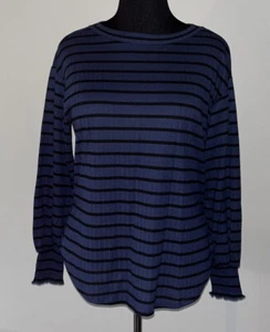 Jessica Simpson Women’s Long Sleeve Striped Knit Top Blue Size Small Career - Picture 1 of 9