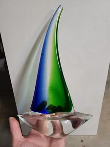 Murano Glass Sail Boat 12 1/4 inches Tall, Mid Century Modern - Picture 1 of 10