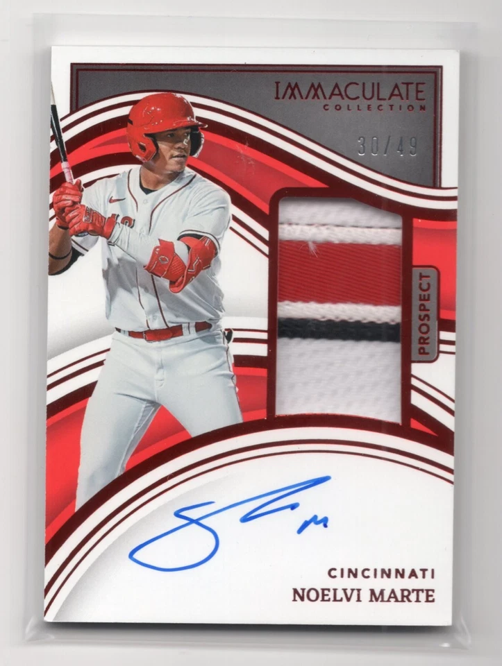 2023 Panini Immaculate Noelvi Marte Prospect 3CLR Patch AUTO #30/49 (MS) - Image 1 of 1