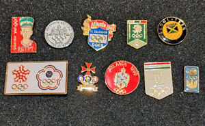10 MULTI OLYMPIC OFFICIAL and DATED NOC PINS