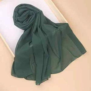 Bufanda de Gasa Hiyab Alta Calidad Elegante Sarong Chal Envoltura Liso Maxi Suave Verde - Imagen 1 de 3