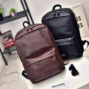 Vintage Men Women Leather Backpack Laptop Satchel Travel School Bag Rucksack - Picture 1 of 14