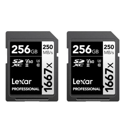 Lexar Professional 1667x 256GB SDXC UHS II Card 250MBs 4K Video Support - Image 1 of 4