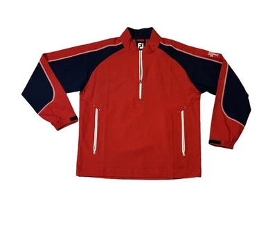 FootJoy mens M Medium red 1/2 zip pullover lightweight windbreaker jacket EUC - Image 1 of 4