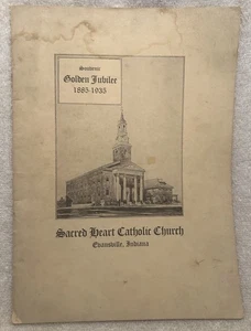 1935 Book Souvenir Golden Jubilee Sacred Heart Catholic Church Evansville IN - Picture 1 of 10