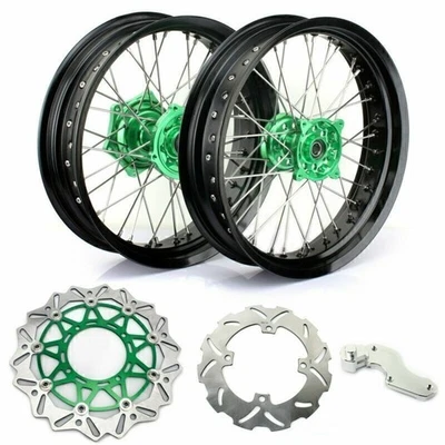 For Kawasaki 17" Supermoto Wheels Rotors KX125 KX250 06-13 KX250F KX450F 06-18 Foto 1 de 4