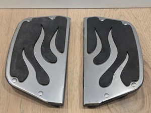 Harley Touring Softail OEM Flames Flame Rear Floorboard Insert Set - Picture 1 of 4