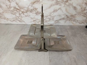 Wiltshire Stainless Folding Cake Stand Server Tray - Picture 1 of 12