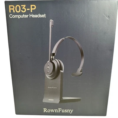 RownFusny R03-P Computer Headset with Microphone Noise Cancelling Bluetooth NEW - Image 1 of 4