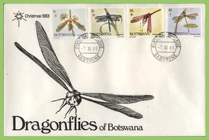 Botswana 1983 Christmas. Dragonflies set on First Day Cover - Picture 1 of 1