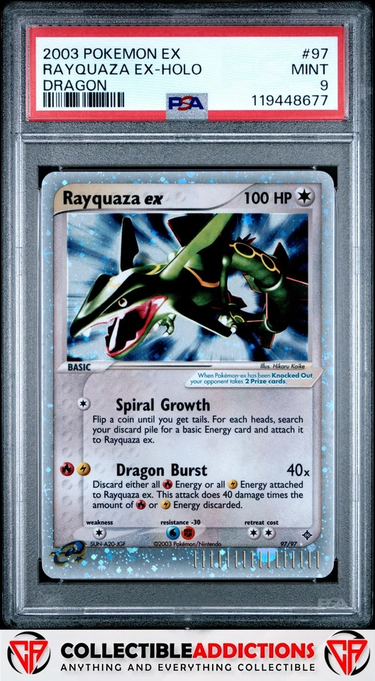 2003 Pokemon Ex Dragon #97 Rayquaza Ex Holo Dragon PSA 9 - Image 1 of 2