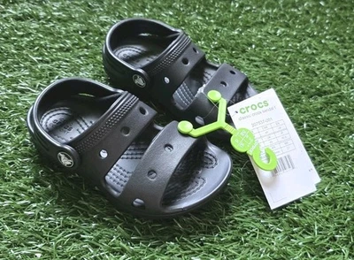 NWT Crocs Classic Clog Sandals Black Double Strap Toddler Size 9c - Image 1 of 4