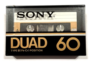 SONY DUAD 60 Audio Cassette Blank Tape Sealed Made in Japan Type III - Bild 1 von 3