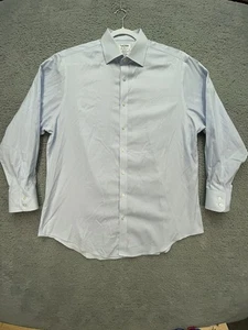 TM Lewin Dress Shirt Men’s 17.5 36 Blue White Striped Reg Fit Long Sleeve Button - Picture 1 of 10