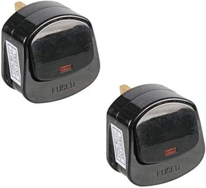CONMUTADOR 13A ENCHUFE ENCENDIDO APAGADO FUSIBLE ENCHUFE REINO UNIDO TAPA CON LUZ NEÓN NEGRO BLANCO - Imagen 1 de 5