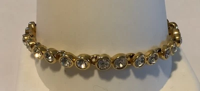 "Pulsera tenis tono dorado 7,5"" L (2028)" Foto 1 de 3