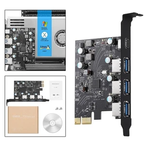 Carte d'extension PCI-E vers USB3.0 Type C + Type A Carte PCIe 4 ports avec - Photo 1/7