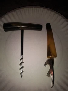 Vintage Trav-L-Bar Bakelit Griff Korkenzieher und Flaschen-/Dosenöffner Set - Bild 1 von 14