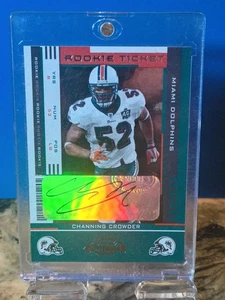 2005 Donruss Playoff Rookie Ticket Auto #183 Channing Crowder - Picture 1 of 2