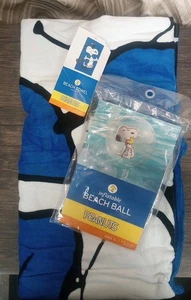 Toalla de playa y bola de playa Peanuts Snoopy Snoopy, lote de 2, nueva - Imagen 1 de 11