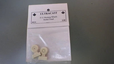 ULTRACAST Resin 1/48 Airplane Kit Accessory Parts * #48134 P-51 Mustang Wheels - Image 1 of 4