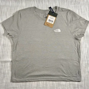 North Face Simple Logo Tri Tee Cropped Grau Rundhals Damen Large Shirt Crop - Bild 1 von 11