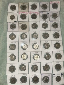 1941 To 1964 Washington Quarters In Slabs🇺🇸🇺🇸 Some Have D’s & S’s - Picture 1 of 10