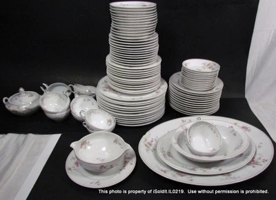 87-PCS VINTAGE CHARLES AHRENFELDT LIMOGES CHINA 12 ajustes + accesorios Foto 1 de 4