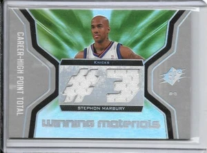 Tarjeta de baloncesto 2007-08 Stephon Marbury Duel Jersey SPx #WMJ-ST New York Knicks - Imagen 1 de 2