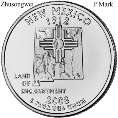 Moneda de Cuarto (Marco P) Estado Nuevo México 2008 de Estados Unidos - Envío gratuito Foto 1 de 2