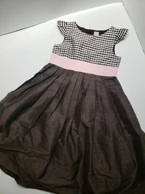 Vestido Gymboree Celebrate Primavera Sin Mangas Lazo Guinga Seda Niña Talla 9 Foto 1 de 4