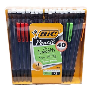 Lápices mecánicos BIC #2, extra suaves, escritura oscura, borrados limpiamente, paquete de 40 - Imagen 1 de 12