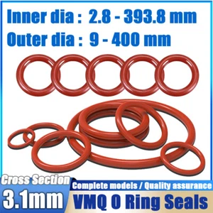 Silicone Rubber O-Rings Metric Food Grade 3.1mm Cross Section 2.8mm-393.8mm ID - Picture 1 of 170