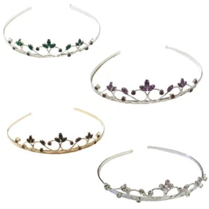 Fascia per ragazze Alice Band Fascinator corona ampia tiara sposa matrimonio diamante - Foto 1 di 15
