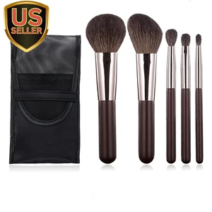 Travel Makeup Brushes Set W/Pouch, Portable 5PCS Professional Mini Cosmetic B... - Picture 1 of 1