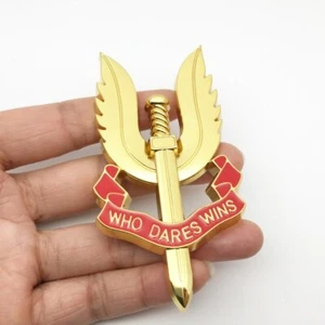 2 x PCs metal SAS BRITAIN MOTORCYCLE OR CAR Badge Emblem Sticker Decal MAN CAVE - Bild 1 von 3