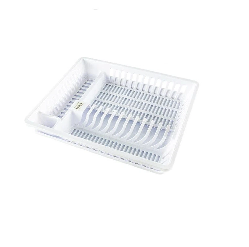 1PK Dish & Cutlery Rack With Draining Tray Sturdy Compartments Home Master White - image 1 of 4