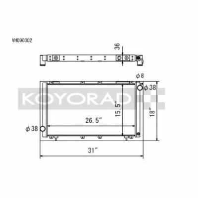 Radiador Koyo VH090302 para Subaru Legacy Sport 1991-1994 2,2 Turbo MT. Foto 1 de 3